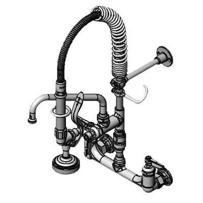 T&S Brass MPZ-8WLV-08-CR Easyinstall Mini Pre-Rinse Units Wall Mount