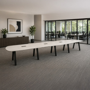 SIGAR7216N - 18ft. Arena Conference Table with Black Metal VA Leg