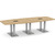 10' Classic Boat Shape Conference Table with Palmer Base - Aspen Top, Silver Brushed Base