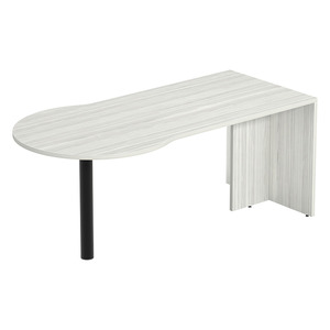 PL106 CONFERENCE BULLET DESK w/POST -  Silver Birch & Black