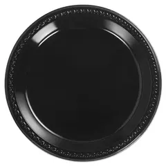 10.25" BLACK HEAVYWEIGHT PLASTIC PLATE, 500/CS 81410