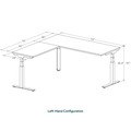 Enhance Electric Height-Adjustable L-Shape Desk 72" X 72" - White with White Base