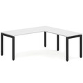 Elements L-Shape Desk 78" x 60" x 30"D - White with Black Legs