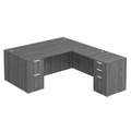 Classic L-Shape Desk 83" X 71" with 2 Full Pedestals - Newport Grey