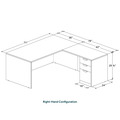 Classic L-Shape Desk 78" x 71" with Box/Box/File Pedestal - Newport Grey