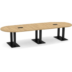PALRT3138N - 12 ft. Classic Racetrack Conference Table with Black Palmer Base