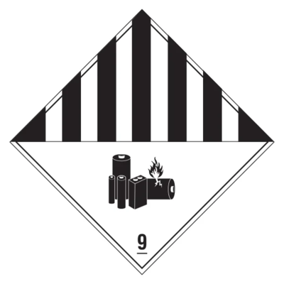 Lithium Battery Label - Class 9 - 4" x 4"