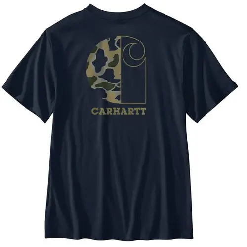 CARHARTT 107183 - Relaxed Fit Lightweight Short-Sleeve Pocket Camo Graphic T-Shirt - Navy