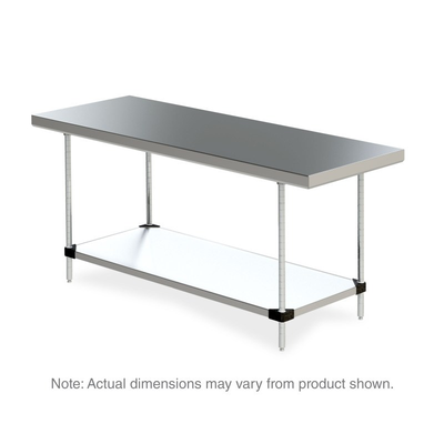 Metro WTS2448FS Space Saver Stainless Steel Stationary Worktable with Stainless Bottom Shelf, 24" x 48"