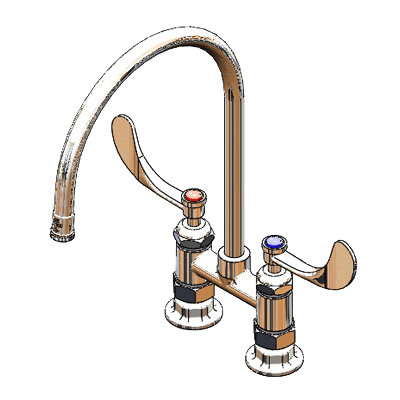 T&S Brass B-0324-CR-129X Surgical Faucet with Ceramas 4" Deck Mount