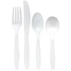 WHITE HEAVYWEIGHT WRAPPED PLASTIC FORK, 1000/CS   E187001