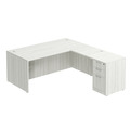 Classic L-Shape Desk 77" x 71" with Box/Box/File Pedestal - Silver Birch
