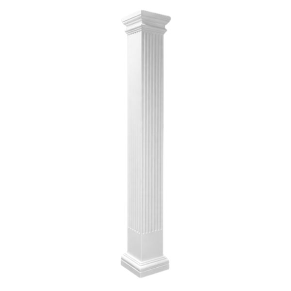 Pure White Fluted Square Post 6x6