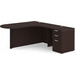 CLALD1010R- L-Shaped Bullet Workstation 71" W x 30" D with 47" Return and Box/Box/File Pedestal- Espresso/Black