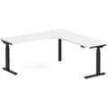 Enhance Electric Height-Adjustable L-Shape Desk with Right Radiused Corner 72" X 72" -  White with Black Base