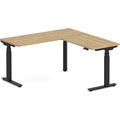 Enhance Electric Height-Adjustable L-Shape Desk 60" X 60" - Aspen with Black Base
