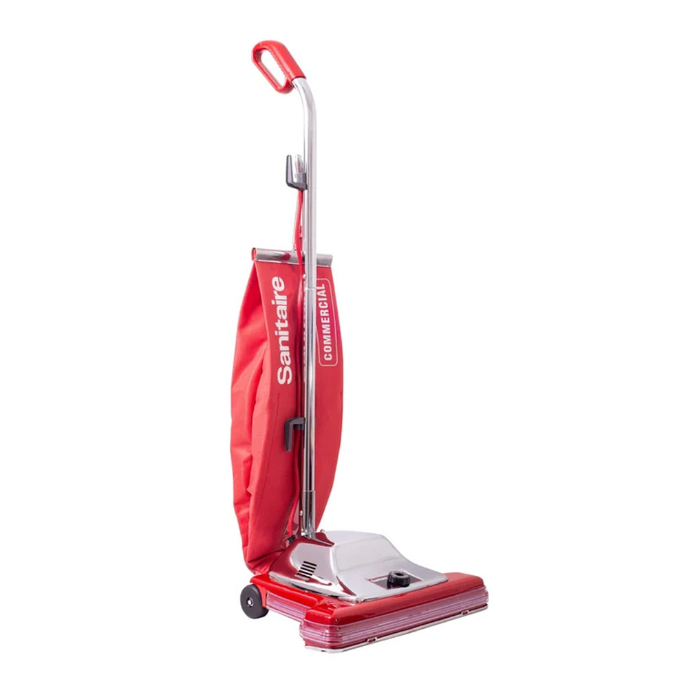 Sanitaire SC899H Wide Track upright vacuum, angled view