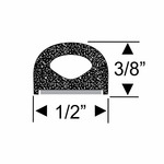 "D" Half Round with Peel-N-Stick Weatherstrip