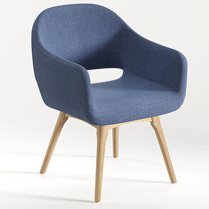 CHK68088BLU0701 - SARON GUEST CHAIR - Blue with wood base