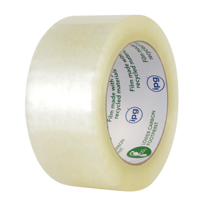 Box Sealing Tape - Hand Roll - 48 mm x 100 m - Clear - Recycled Content
