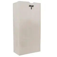 5# WHITE GROCERY BAG, 5-1/4 X 3-7/16 X 10-15/16, DURO, 500/BD   51045