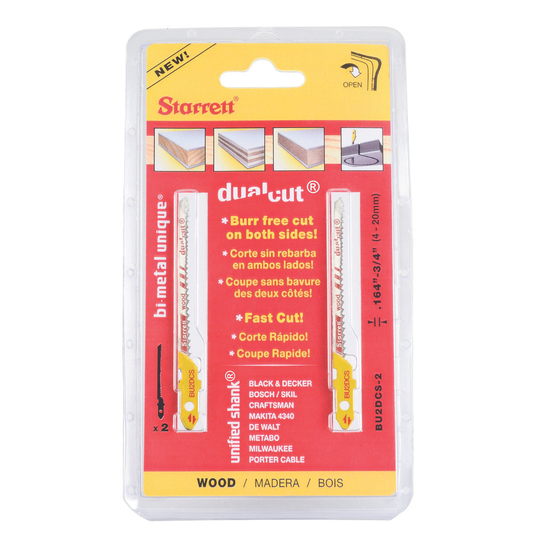 STARRETT BU2DCS-2 Dual Cut 2'' x 3/16 x .050 x 9-19T, Bi-Metal - 2 Pack