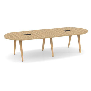 SIGRT3137N-WOOD - 10 ft. Signature Racetrack Conference Table with Wood VA Legs