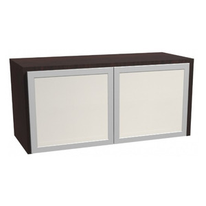 CLAHU4002 - Wall Mounted Hutch w/Silver Glass Doors - Espresso