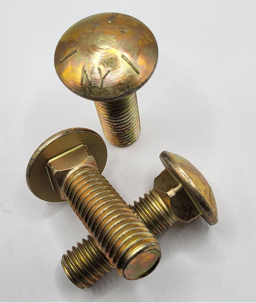 5/8" - 11 X 2" SHORT SQUARE NECK ROUND HEAD BOLT SAE J429 GR 5 ZINC YELLOW