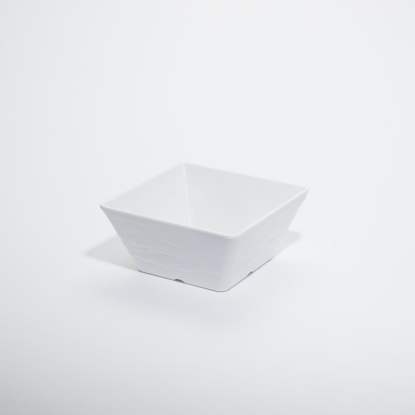 Square White Faux Slate Melamine Bowls