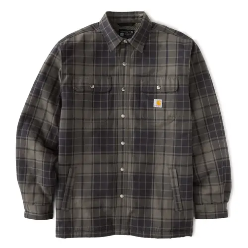 CARHARTT 107017 - Relaxed Fit Flannel Sherpa-Lined Shirt Jac - Navy/Shadow