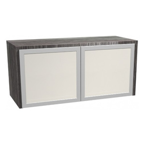 CLAHU4002 - Wall Mounted Hutch w/Silver Glass Doors - Newport Gray