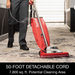 Sanitaire SC899H vacuuming patterned carpet, 50-ft cord