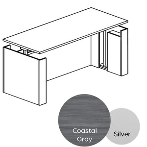 PLTHATEP30MOD72 Deluxe Electric Height Adjustable Laminate Desk 72"- COASTAL GRAY AND SILVER