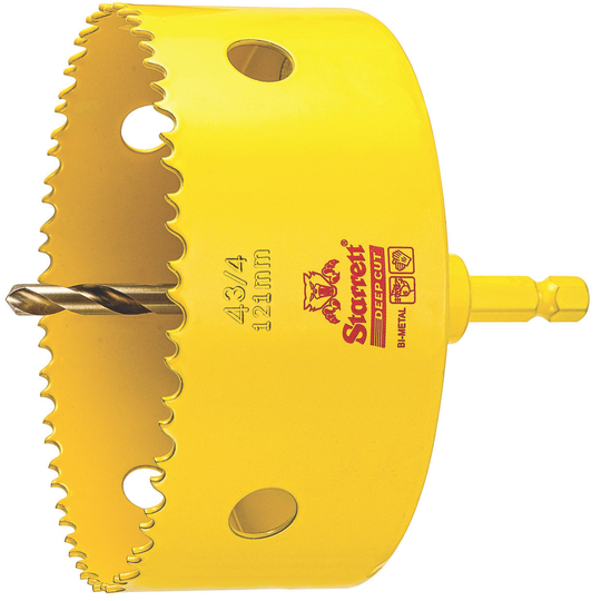 STARRETT ADCH0434 4-3/4'' (121mm) NVP Deep Cut Bi-Metal Hole Saw with Arbor