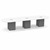 16' Classic Racetrack Conference Table with Cube Base - White Top, Coastal Gray Base