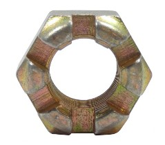1" - 14 SLOTTED HEX NUT SAE J995 GR 5 ZINC YELLOW