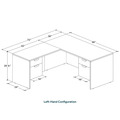 Classic L-Shape Desk 72" x 66" with 2 Box/File Pedestals - Aspen