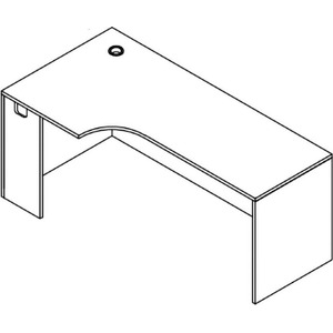 PL181L 66" PORKCHOP CREDENZA-LEFT- ASPEN