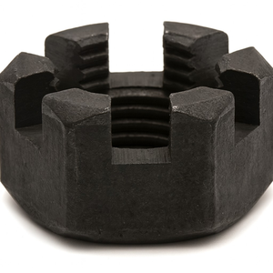 1 1/2" - 12 HEAVY HEX SLOTTED NUT ASTM A194 2H BLACK OXIDE