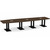 16' Classic Boat Shape Conference Table with Palmer Base - Modern Walnut Top, Black Base