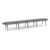 20' Signature Racetrack Conference Table with Wood VA Legs - Newport Gray Top, Silver Mount, Newport Gray Base