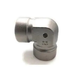 90 deg Elbow, 1/8 in FNPT x 1/8 in FNPT, Stainless Steel