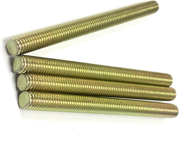 1/4" - 20 X 12" FULLY THREADED STRAIGHT ROD SAE J429 GR 8 ZINC TRIVALENT YELLOW