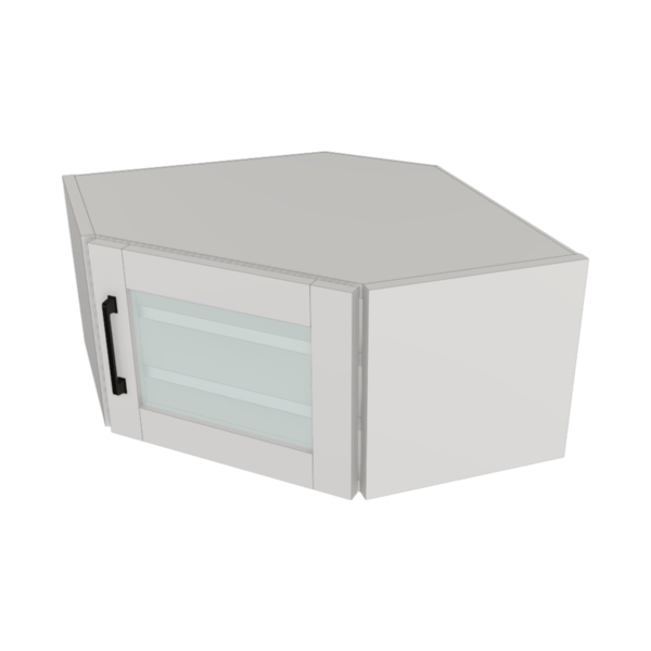 Providence Pure White Box Glass Door Angle Wall Kit - 24”x 12” X 12” - Finished Interior