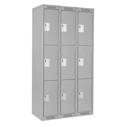 Locker - Steel - Riveted - Economy - 36" x 18" x 72" - 3 Tier - 9 Door