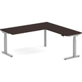 Enhance Electric Height-Adjustable L-Shape Desk 72" X 72" - Espresso with Silver Base