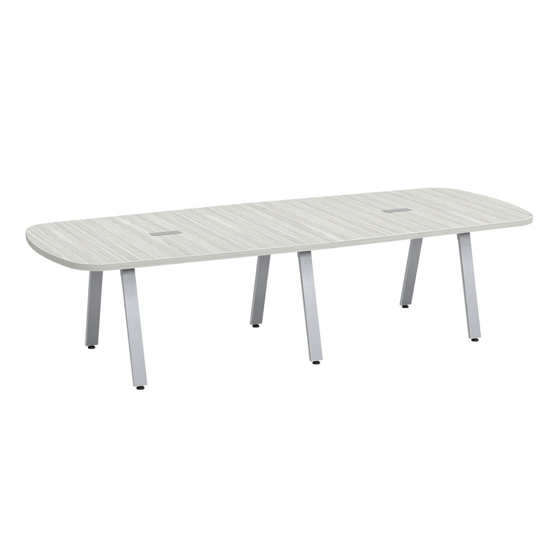 Signature Arena Conference Table 10 Foot - Silver Birch with Silver Metal Legs
