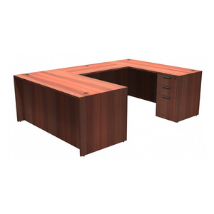 CLAUD2001 U-Shape 66" X 96" Desk- Cherry