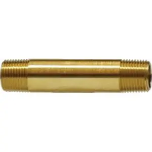Long Nipple, 1/4-in MNPT x 1/4-in MNPT, 1-1/2 in, Brass
